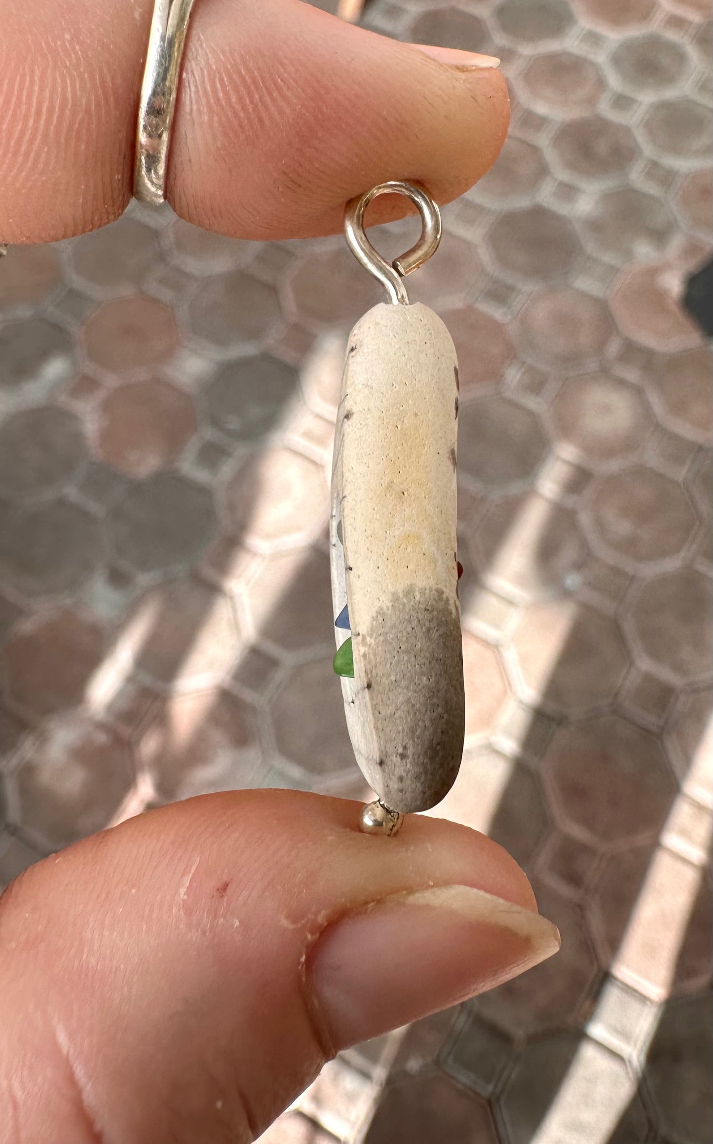 Glass within Pottery Lake Erie Beach Glass Pendant