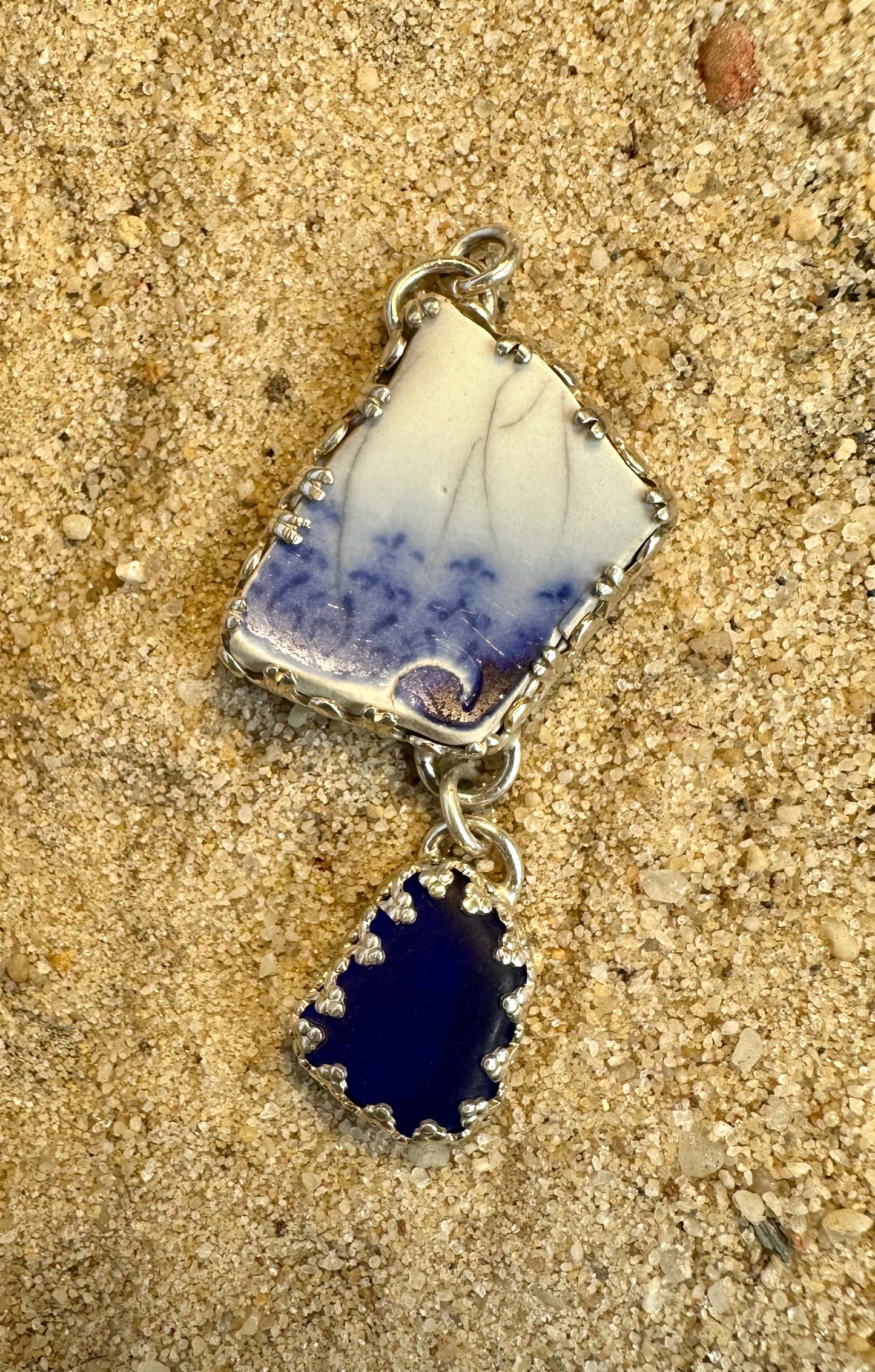 Lake Erie Pottery and Beach Glass Pendant