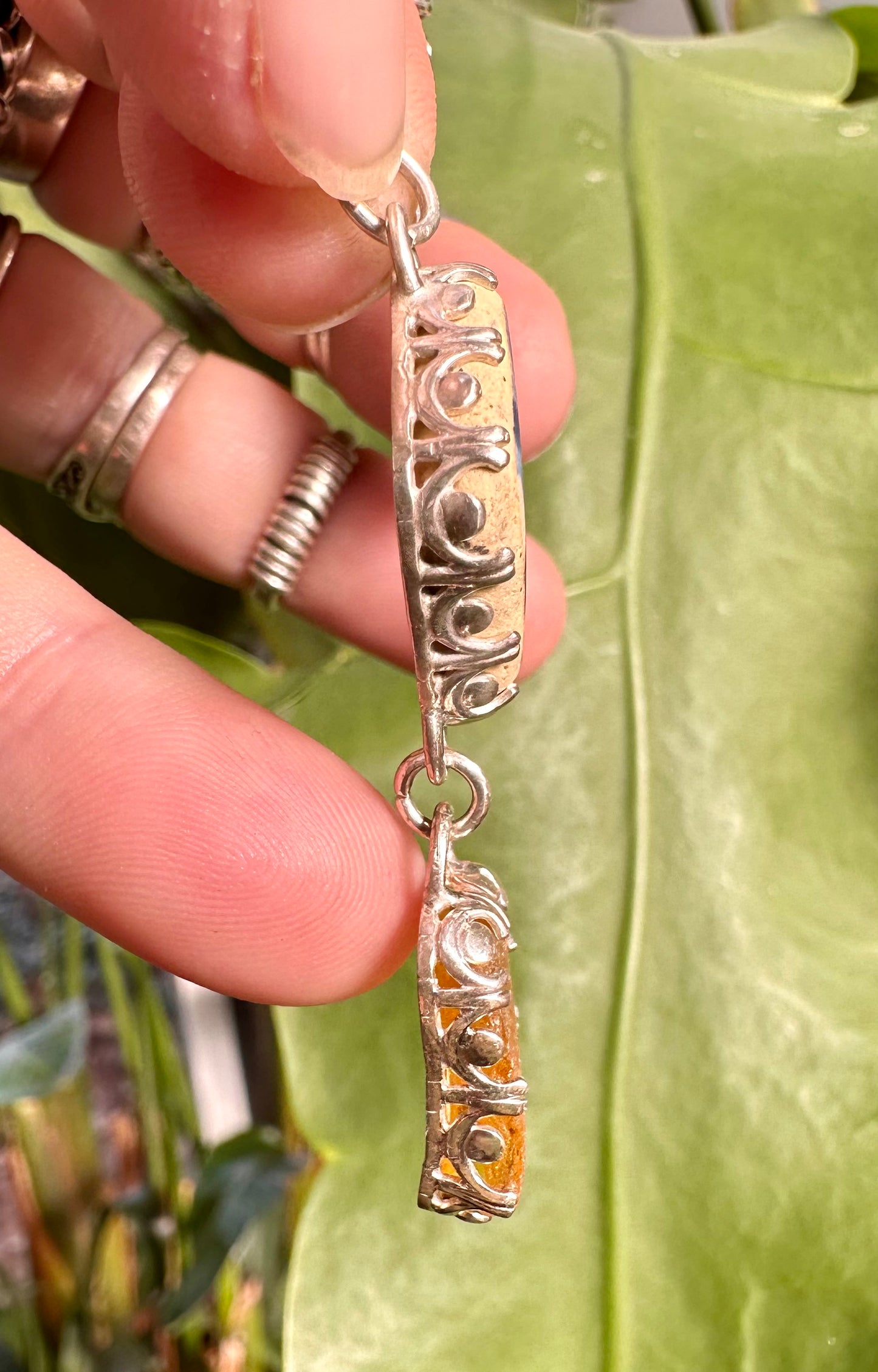 Lake Erie Beach Pottery and Beach Glass Pendant