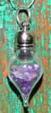 February Birthstone Amethyst Glass Vial Pendant