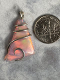 Aurora Borealis Opal in Sterling Silver Tension Wrapped Pendant