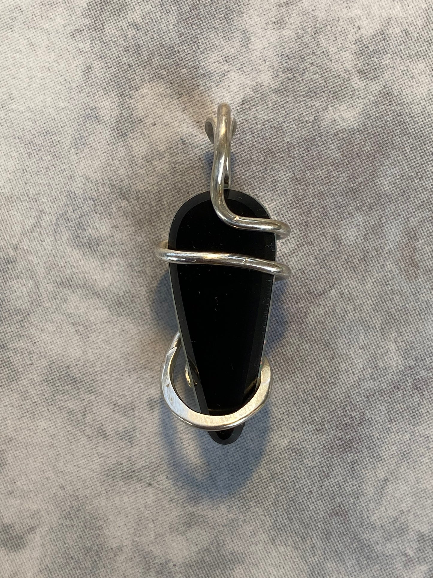 Opal Triplet in Sterling Silver Tension Wrapped Pendant