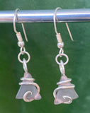Lavender Sea Glass Pair in Sterling Silver Tension Wrapped Earrings