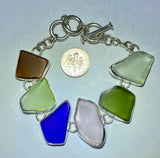 Maine Sea Glass Bracelet in Sterling Silver