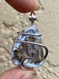 Dendritic Agate in Sterling Silver Tension Wrapped Pendant