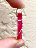 Bowlerite Shard in Sterling Silver Tension Wrapped Pendant
