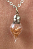 January Birthstone Garnet Glass Vial Pendant