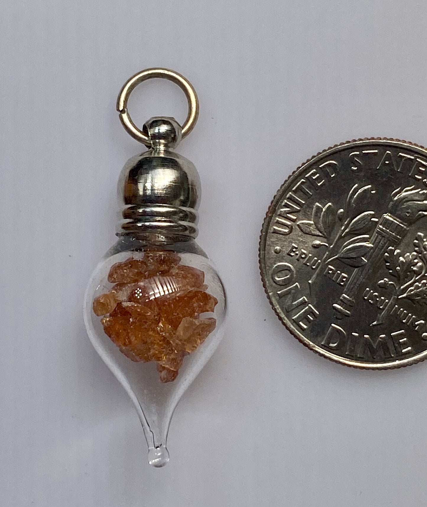 January Birthstone Garnet Glass Vial Pendant