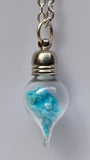 December Birthstone Turquoise Glass Vial Pendant