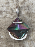 Titanium Infused Faceted Topaz in Sterling Silver Tension Wrapped Pendant