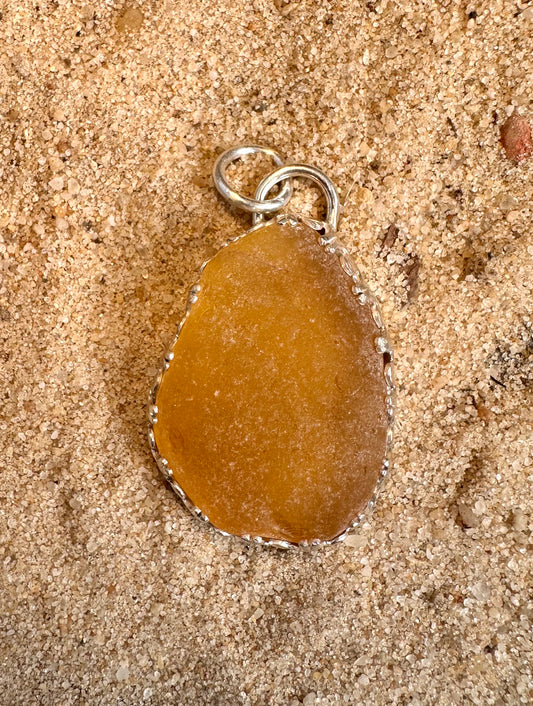 Lake Erie Rare Yellow Beach Glass Pendant