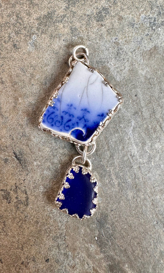 Lake Erie Pottery and Beach Glass Pendant