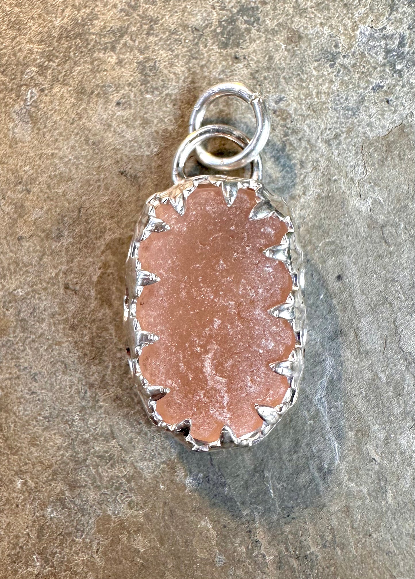 Lake Erie Rare Pink Beach Glass Pendant