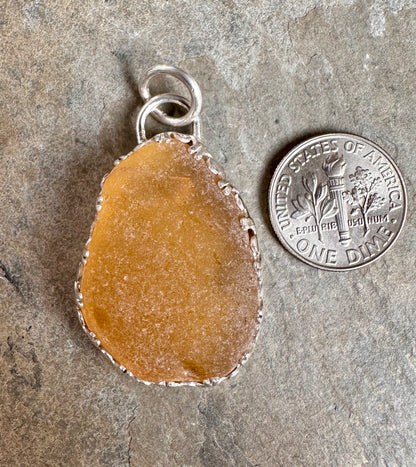 Lake Erie Rare Yellow Beach Glass Pendant