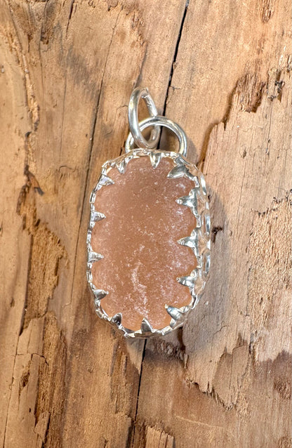 Lake Erie Rare Pink Beach Glass Pendant