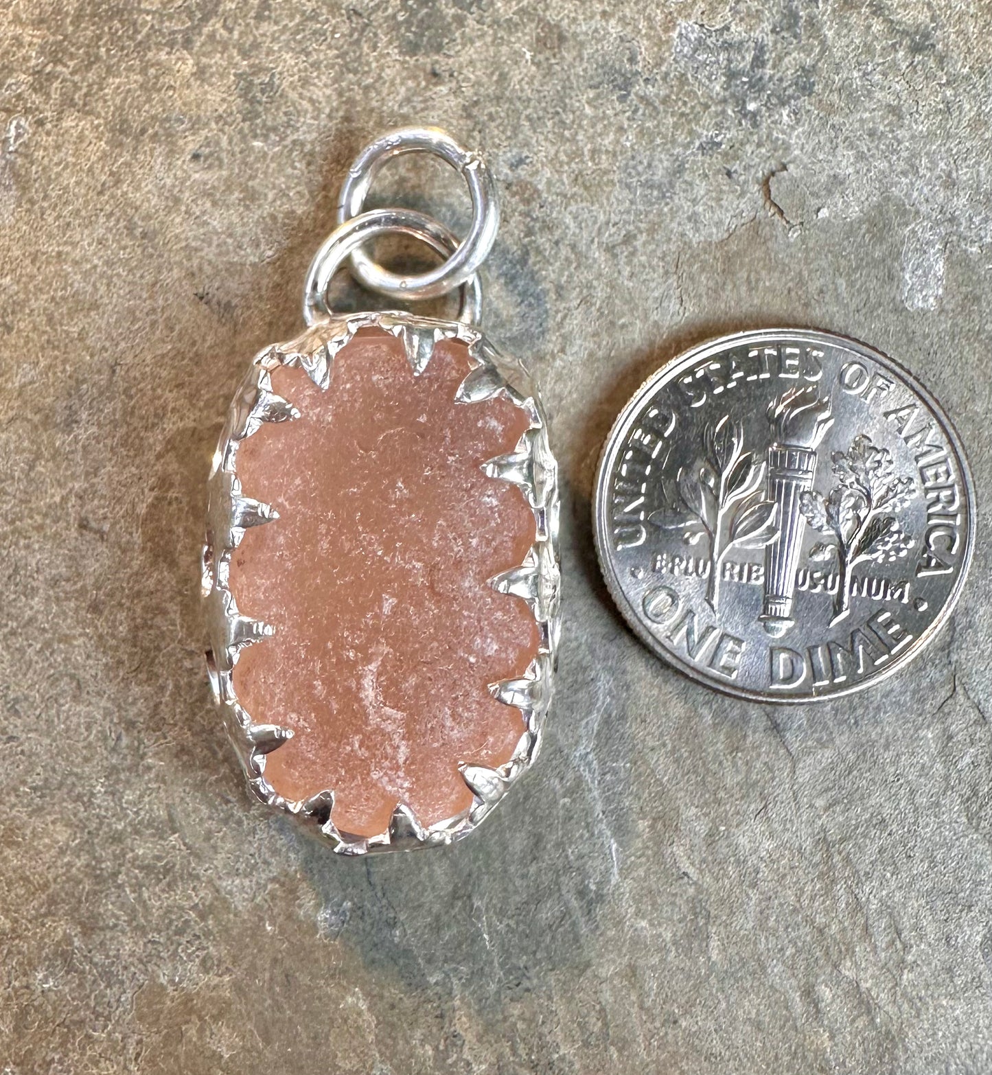 Lake Erie Rare Pink Beach Glass Pendant