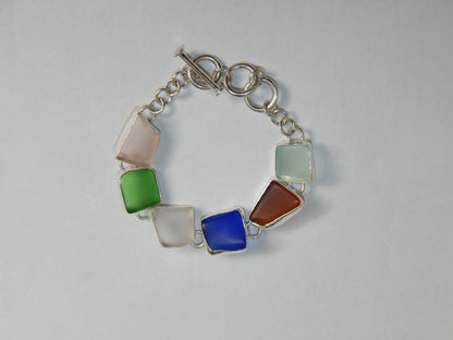 Maine Sea Glass Bracelet in Sterling Silver