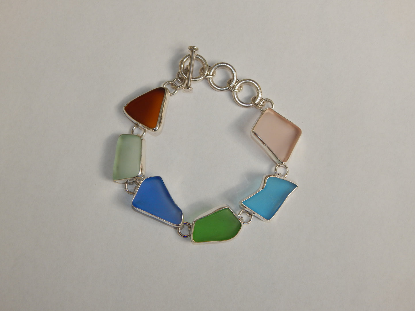 Maine Sea Glass Bracelet in Sterling Silver