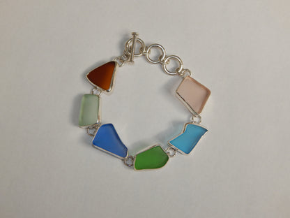 Maine Sea Glass Bracelet in Sterling Silver