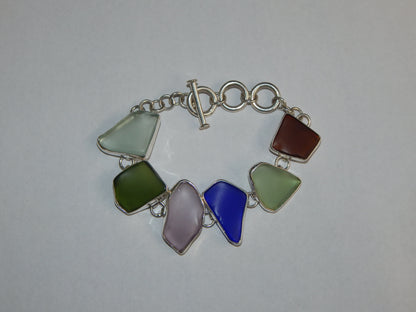 Maine Sea Glass Bracelet in Sterling Silver