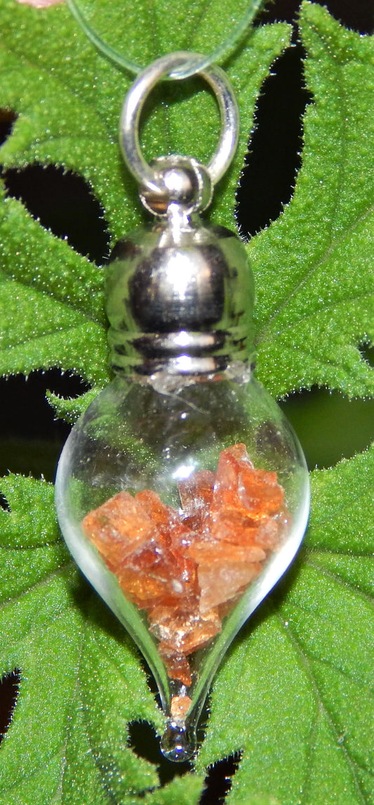 January Birthstone Garnet Glass Vial Pendant