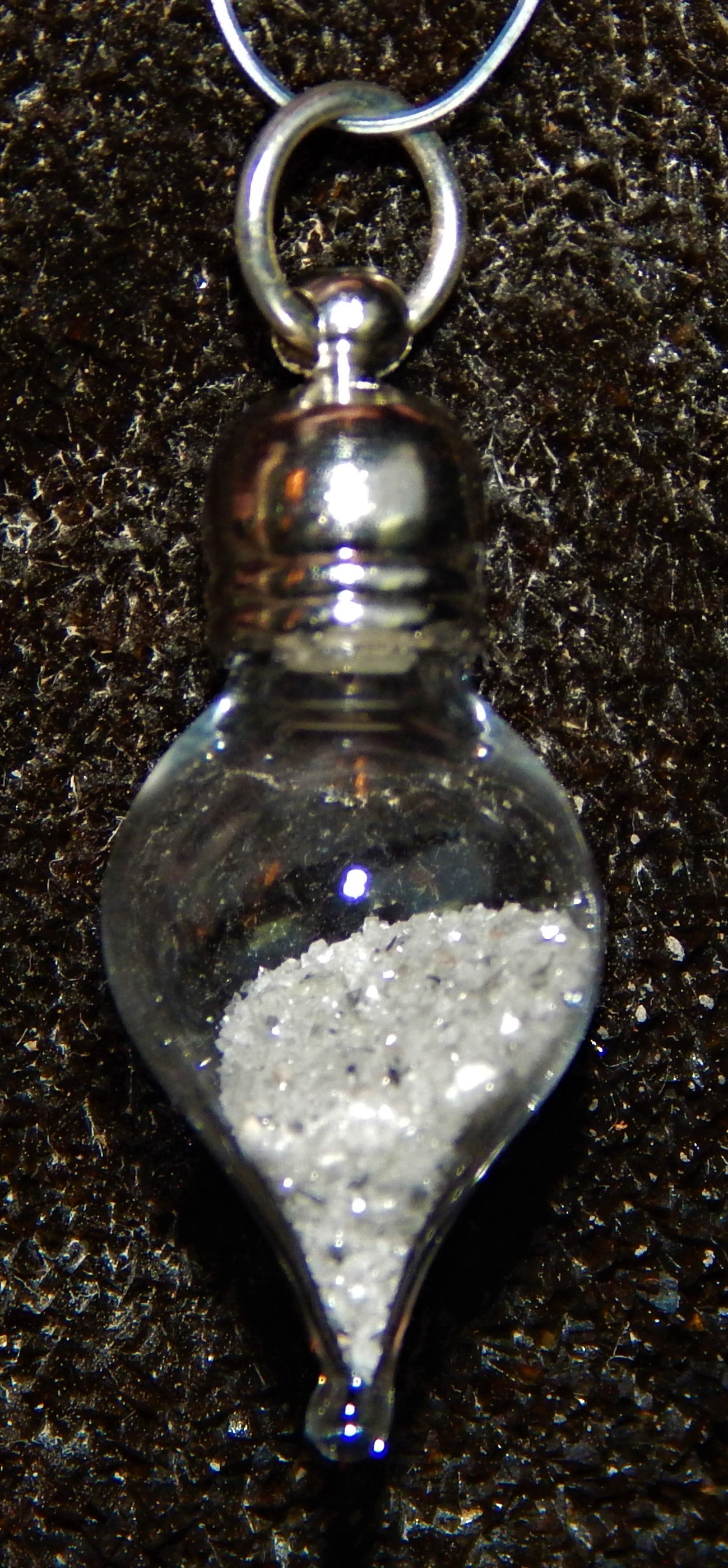 April Birthstone Diamond Dust Glass Vial Pendant