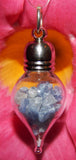 September Birthstone Sapphire Glass Vial Pendant