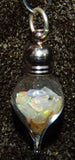 October Birthstone Opal Glass Vial Pendant