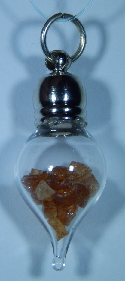 January Birthstone Garnet Glass Vial Pendant