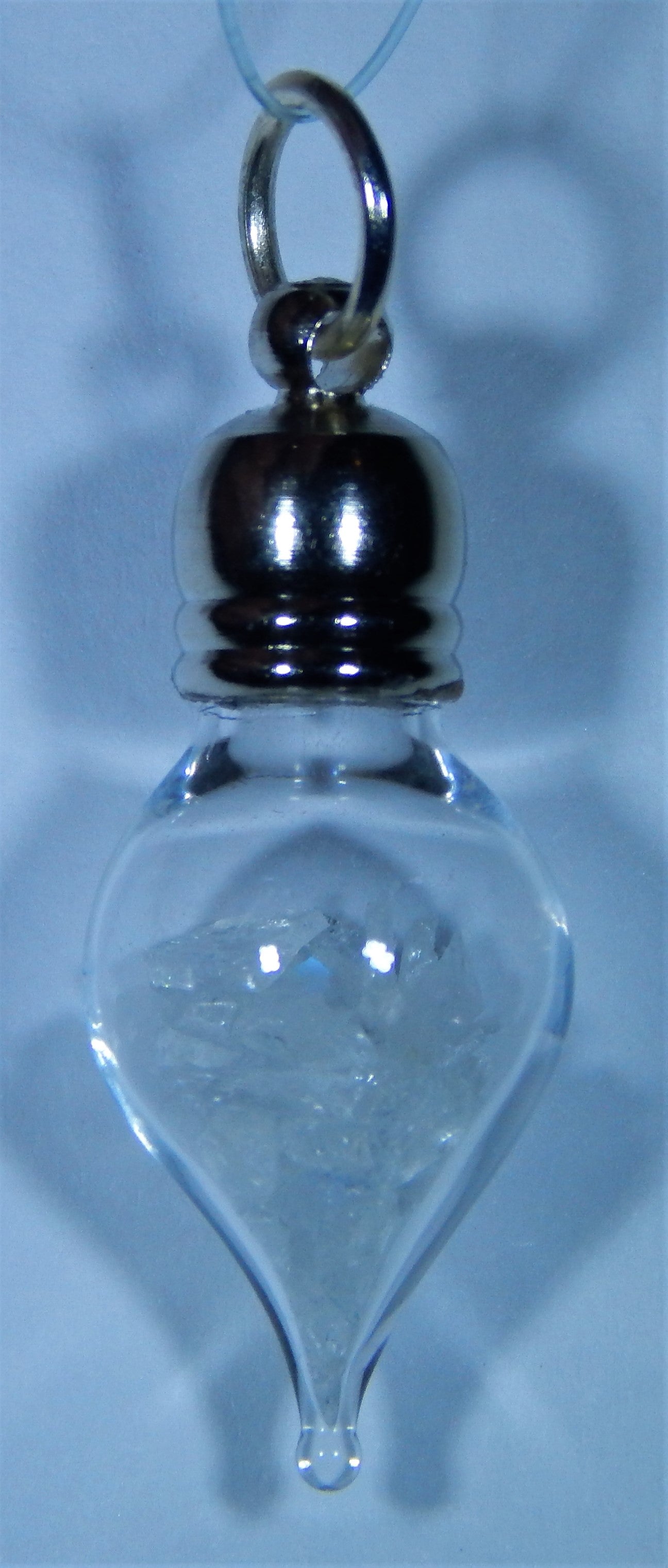 June Birthstone Moonstone Glass Vial Pendant