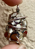 Pyrite Nugget in Sterling Silver Tension Wrapped Pendant
