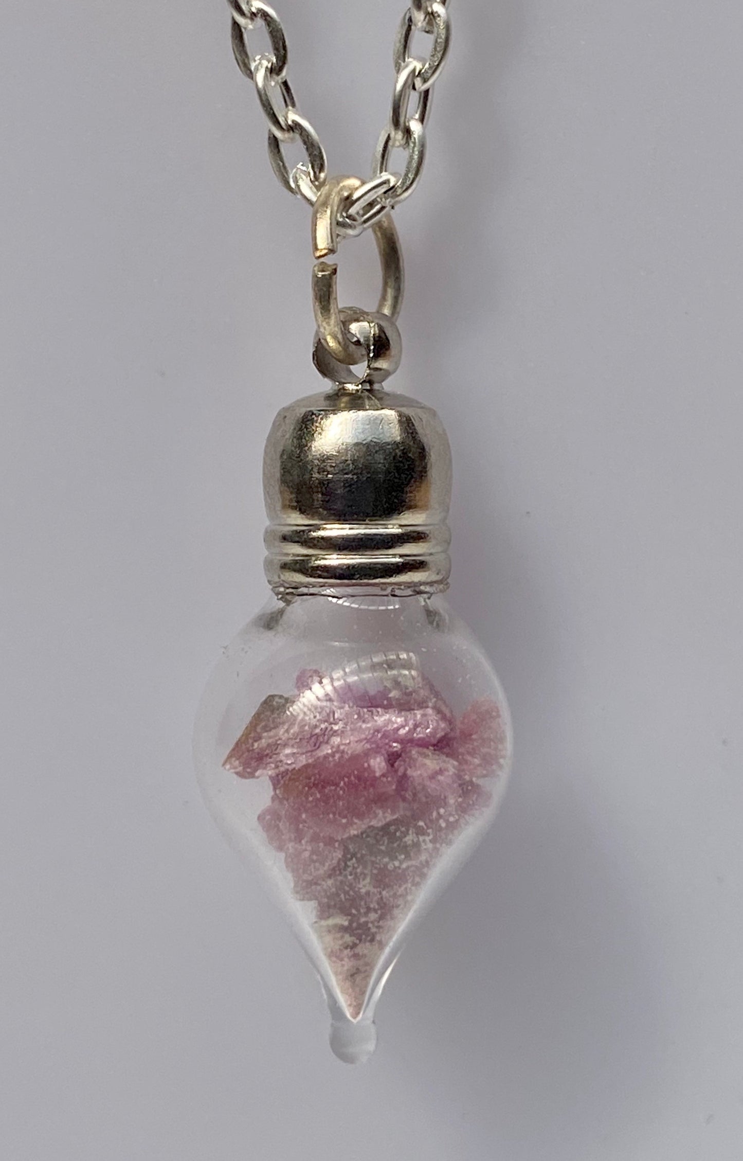 July Birthstone Ruby Glass Vial Pendant