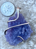 Grape Agate in Sterling Silver Tension Wrapped Pendant