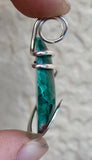 Malachite Cabochon in Sterling Silver Tension Wrapped Pendant
