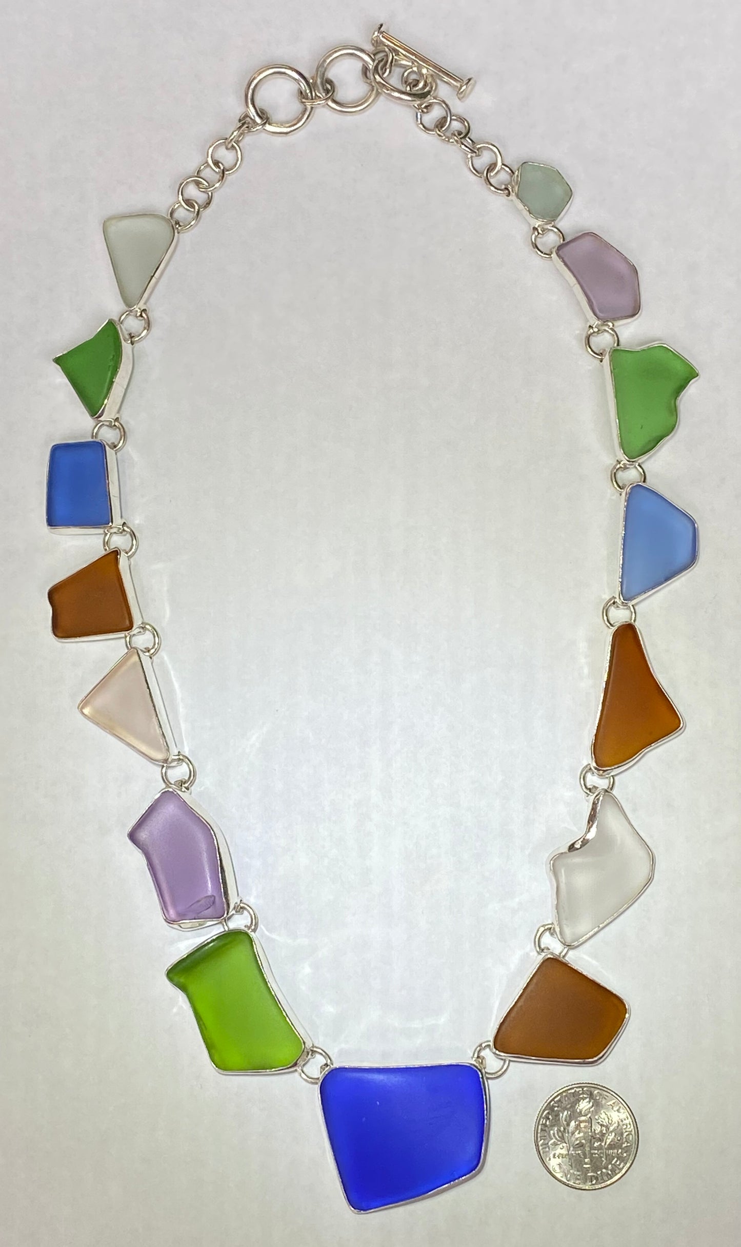 Maine Sea Glass Necklace in Sterling Silver