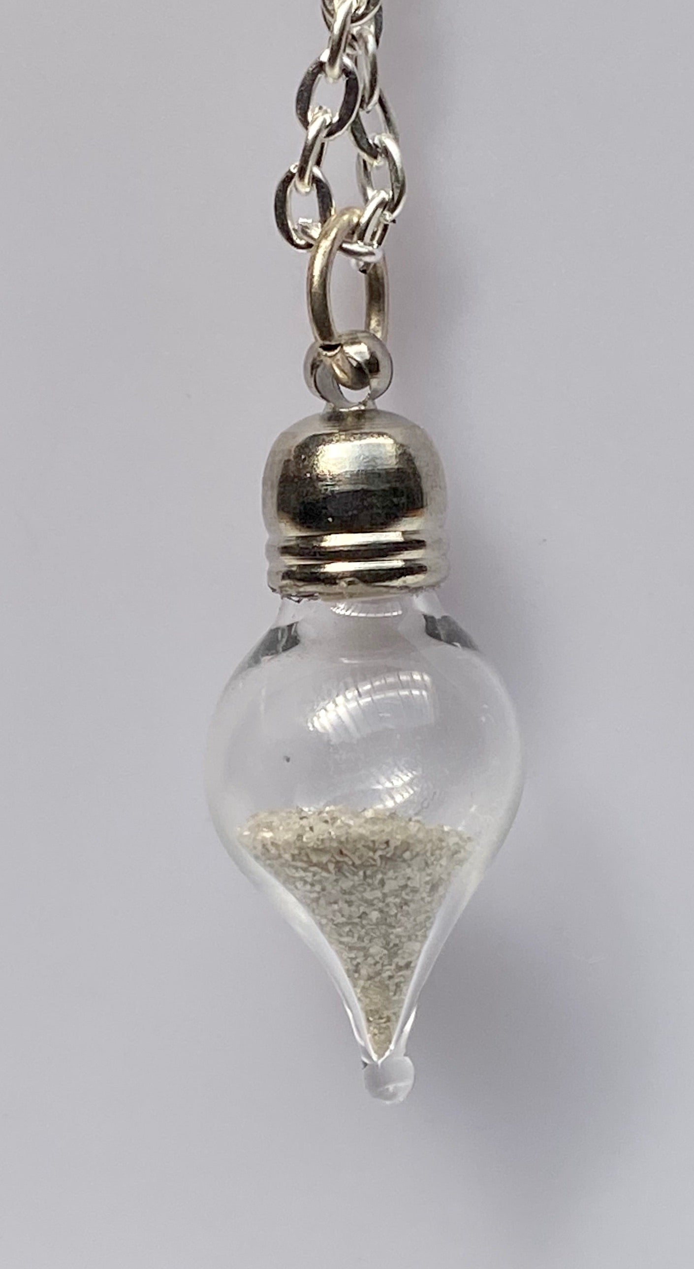 April Birthstone Diamond Dust Glass Vial Pendant