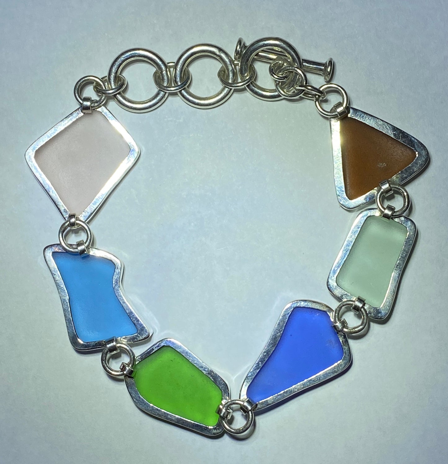 Maine Sea Glass Bracelet in Sterling Silver