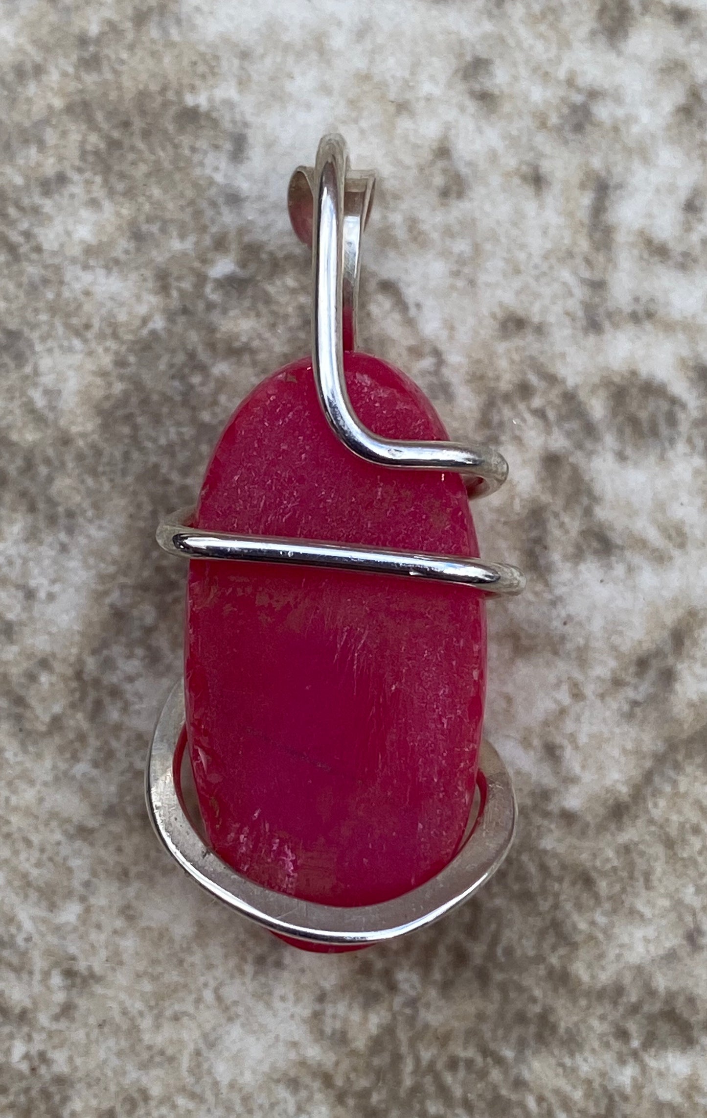 Dyed Agate Druzy in Sterling Silver Tension Wrapped Pendant