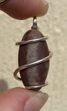 Shiva Lingam in Sterling Silver Tension Wrapped Pendant