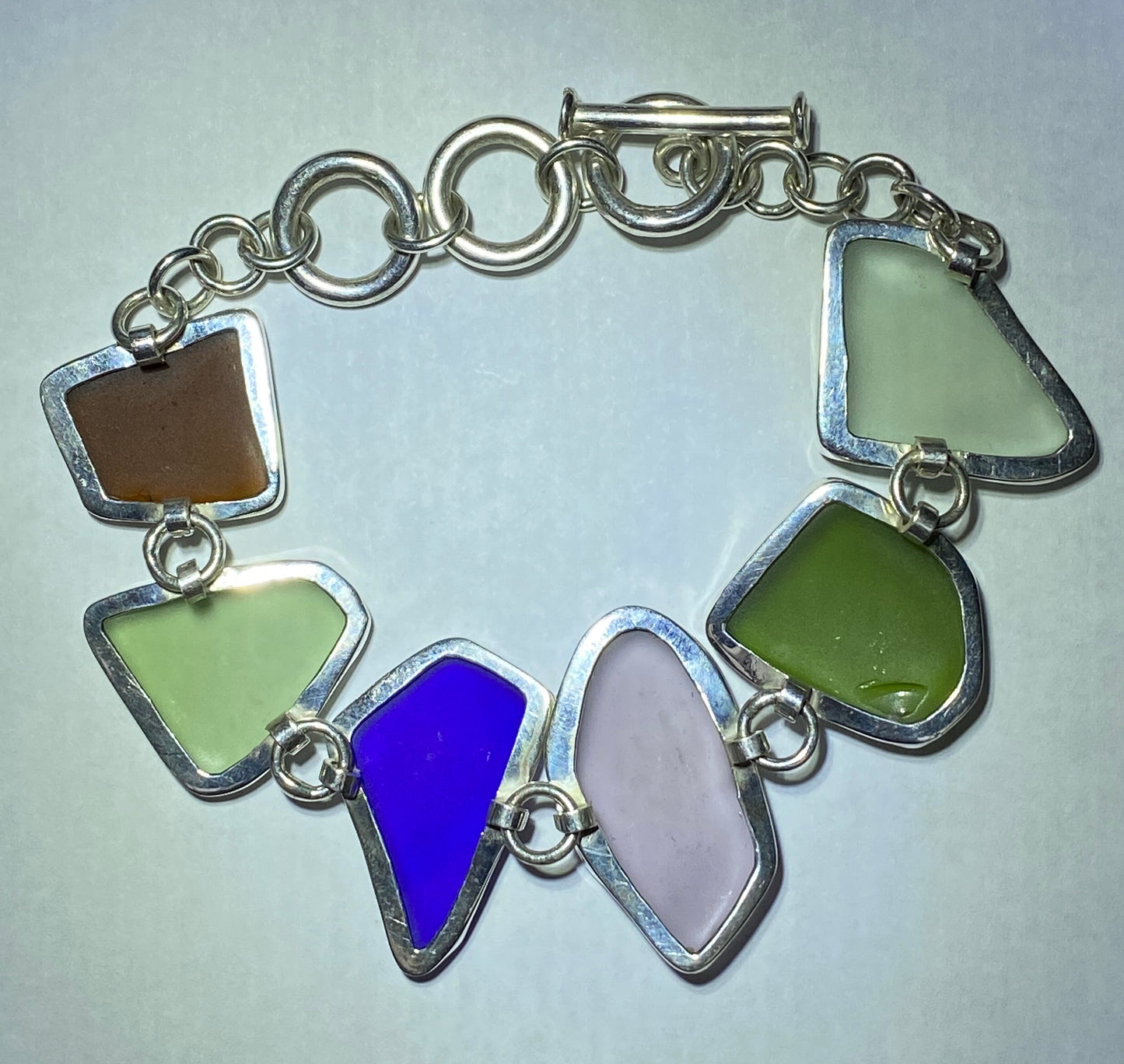 Maine Sea Glass Bracelet in Sterling Silver