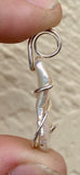 Baroque Freshwater Pearl in Sterling Silver Tension Wrapped Pendant