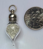 April Birthstone Diamond Dust Glass Vial Pendant