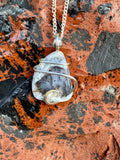 Dendritic Agate in Sterling Silver Tension Wrapped Pendant
