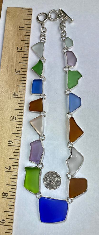 Maine Sea Glass Necklace in Sterling Silver