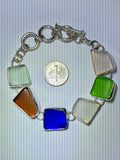 Maine Sea Glass Bracelet in Sterling Silver