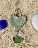 Lake Erie Beach Glass Heart Pendant